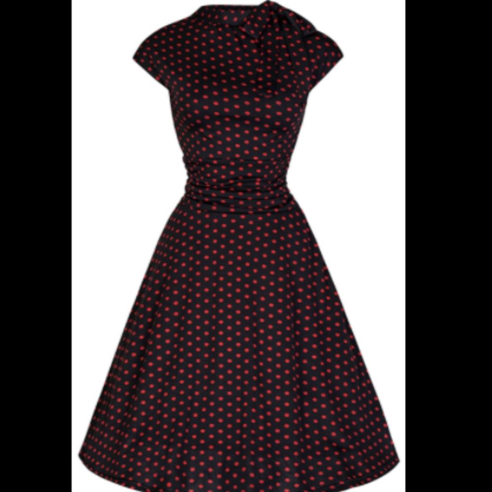 Lindy Bop black Dottie dress VGUC size XL